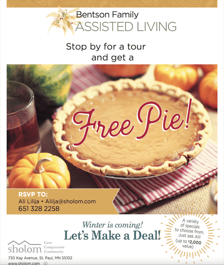 Bentson Assisted Living Free Pies