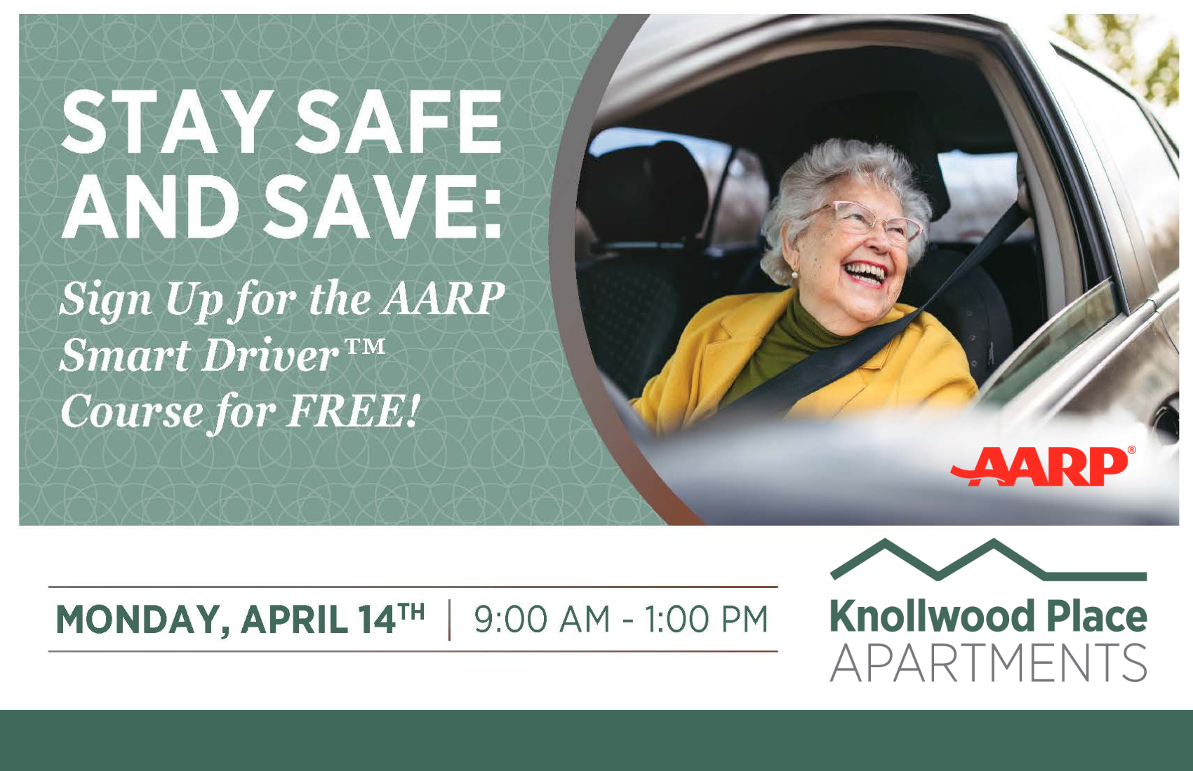 FREE AARP Smart Driver™ Course at Knollwood Place Independent 55+ Senior Apartments in St. Louis Park MN Near Minneapolis