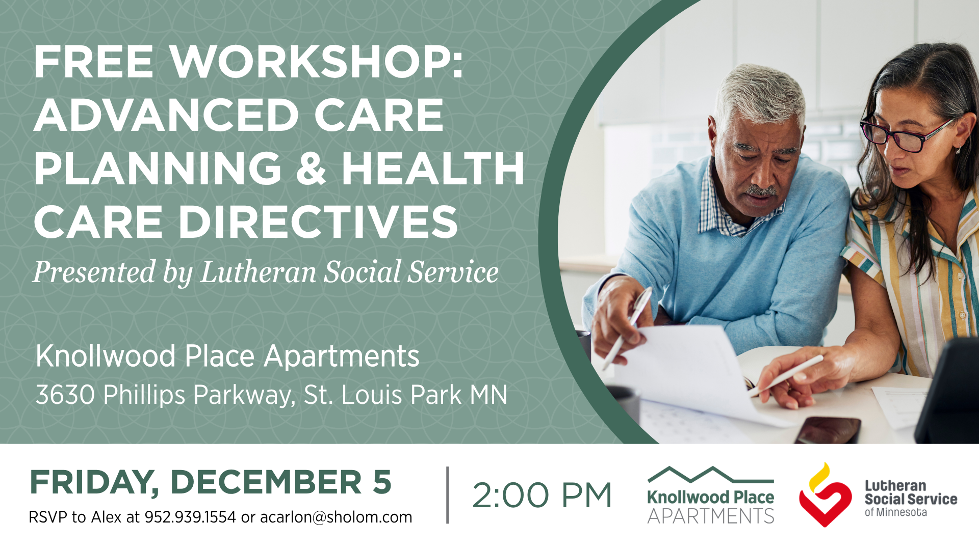Advanced Care Planning & Health Care Directives Workshop Event information in St. Louis Park
