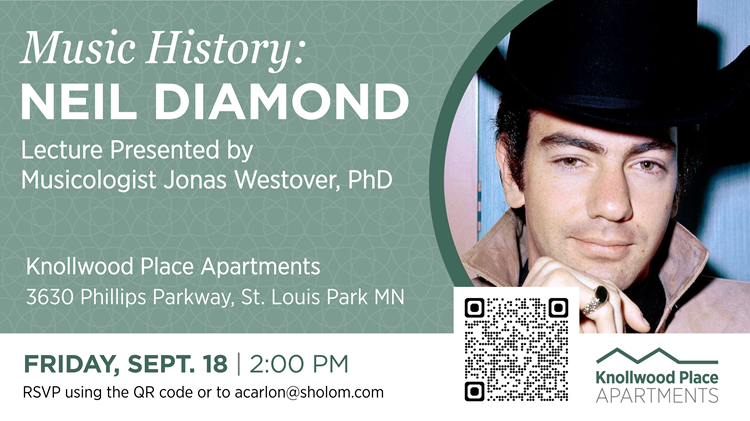 Neil Diamond Music History Lecture at Knollwood Place